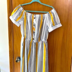 Hint of Blush stripped jumpsuit